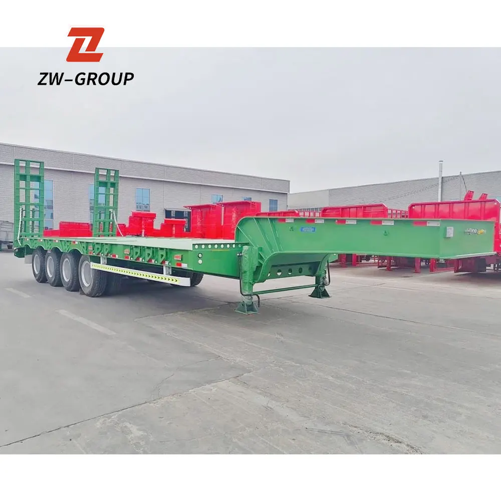 ZW Group 3/4 оси 60 т 80 lowboy полуприцеп Низкорамный грузовик прицеп для ОАЭ
