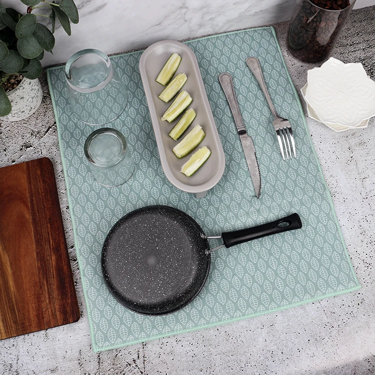 K & B Kitchen Microfiber Dish Dry Mat Quick Dry Absorbent Table Mat For Kitchen Counter