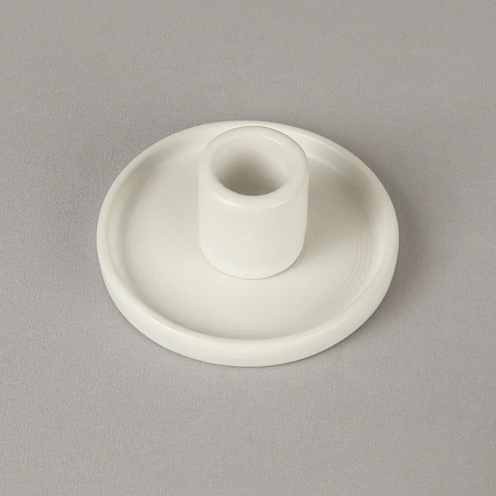 Matte Black White Minimal Ceramic Candle Plate Holder Stand
