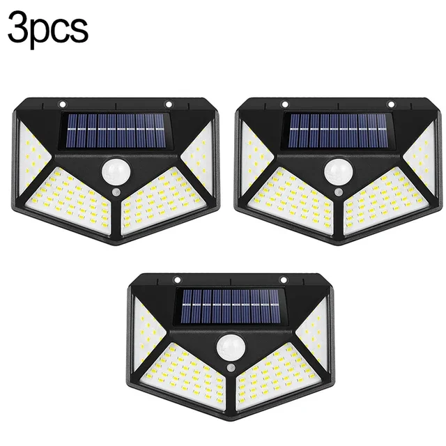 Courtyard Yard Street Lighting Wall Lamp Led Solar Garden 3 Head Motion Sensor Outdoor Waterproof Adjustable Security Lights