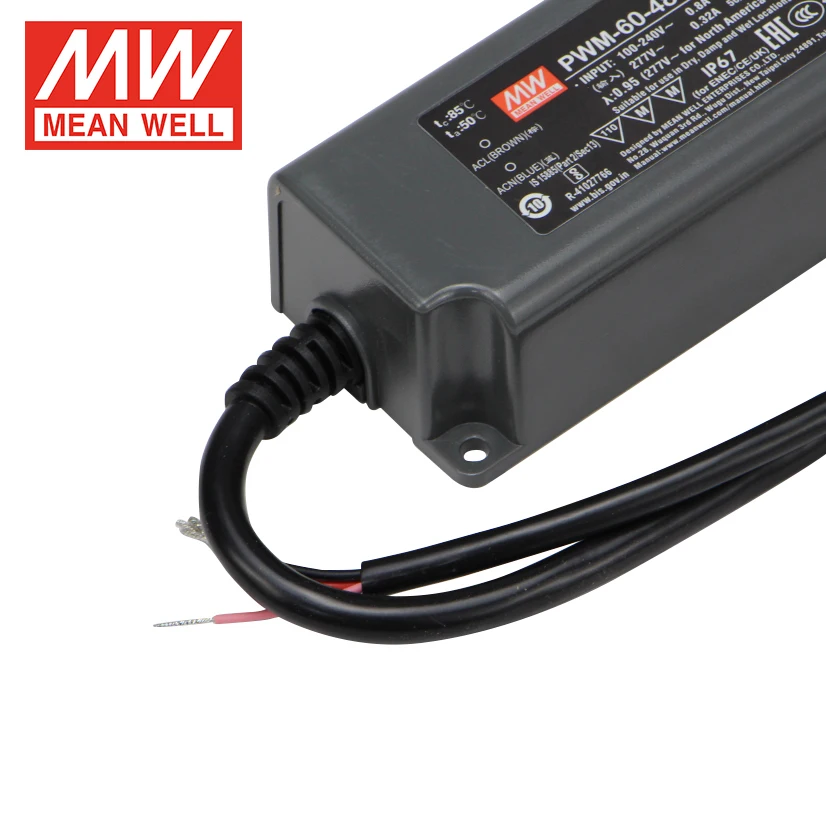 Mean Well PWM-60-48 60W 1.25A 48V LED Strip Driver IP67 AC To DC LED Driver Constant Voltage