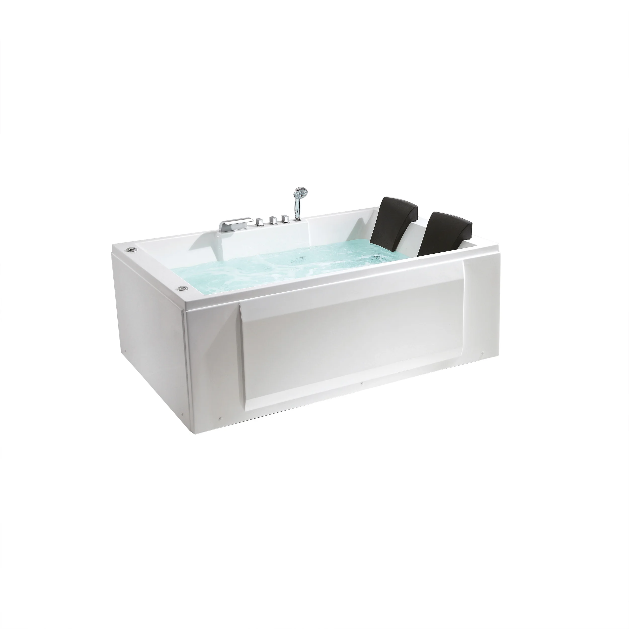 Large Size Commercial Bathroom Soaking Tubs Spa Freestanding Massage Bathtubs with Pillow and Whirlpool Jets