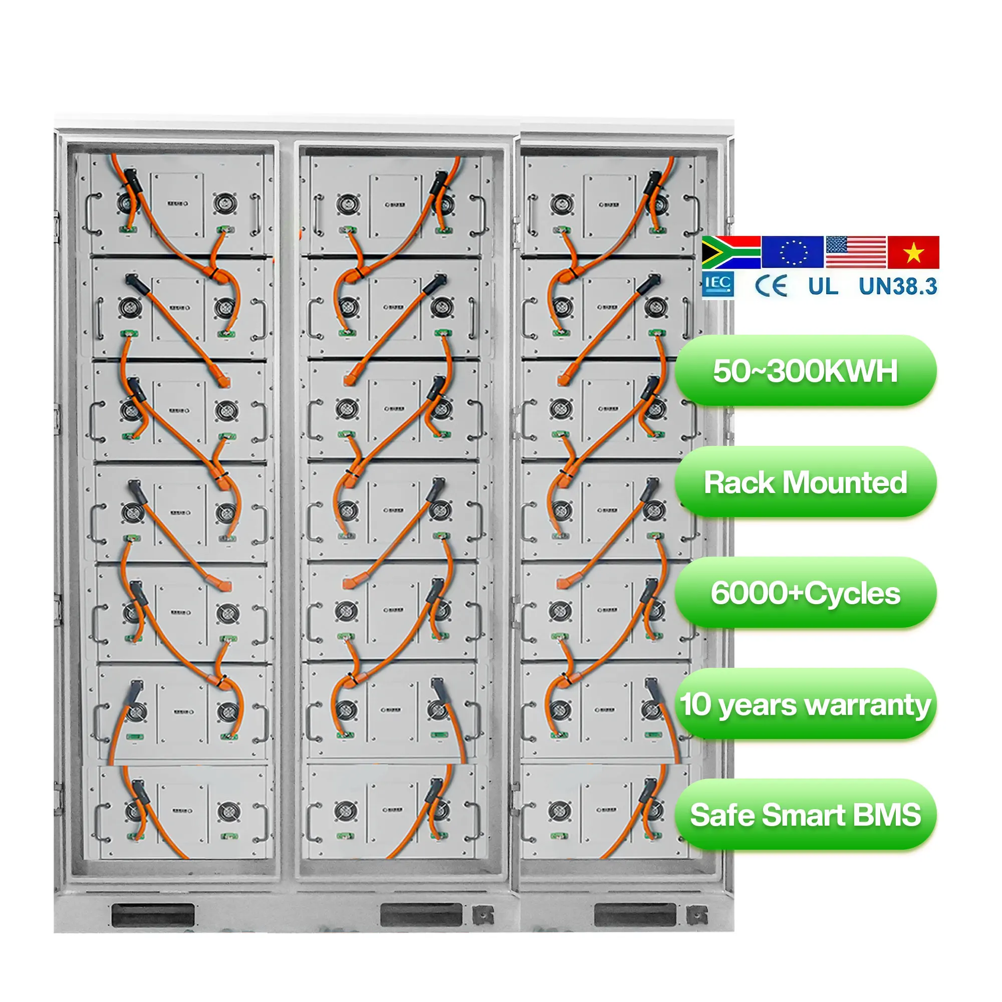300kwh 200 kw 100 kwh 300kw rack battery lifepo4 lithium 48v 200kwh 400 kwh 400kwh storage battery