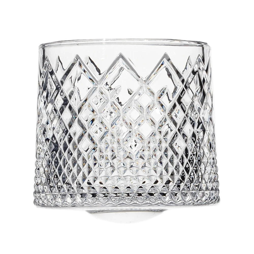 Free Sample Old Fashioned Crystal Whiskey Glasses Luxury Lead-Free Rotatable Tumbler Whiskey Glass