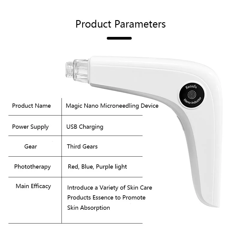 Wireless Portable Mesotherapy Gun for Anti-aging Red Light Facial Lifting Device Home Use Painless Microcrystal Injector
