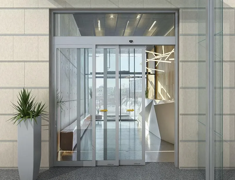 High quality glass automatic telescopic sliding door system for 3 doors