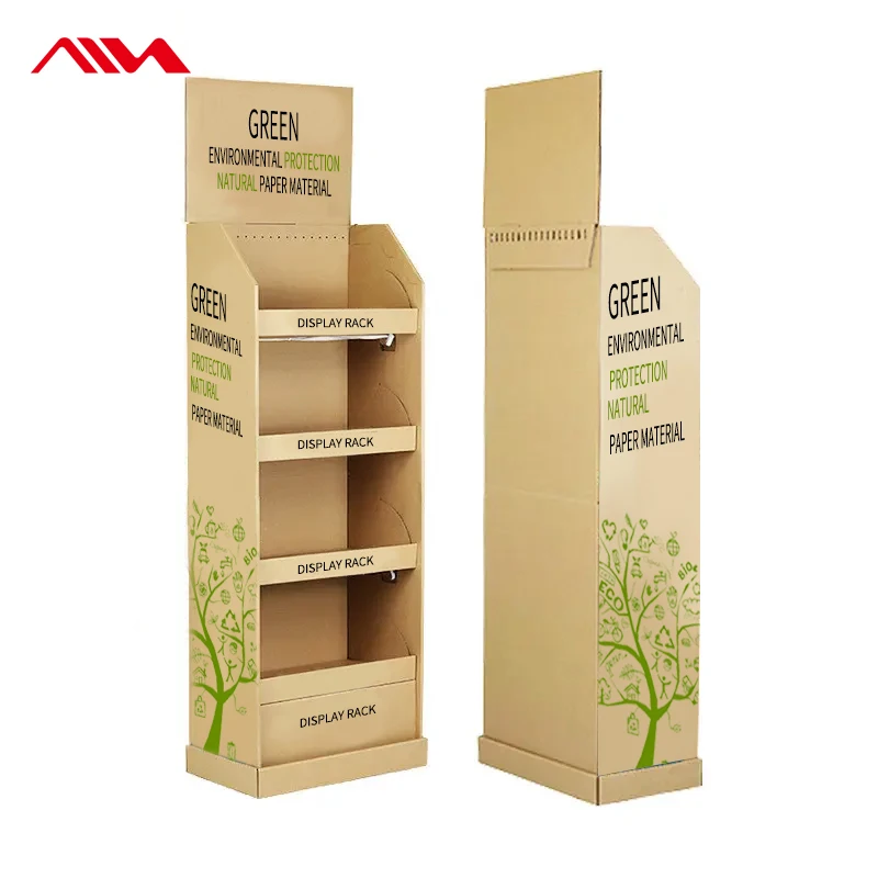 Custom Floor Cardboard Display Advertising Rack Corrugated Floor Standing Paper Counter Display Box For Electronic Products