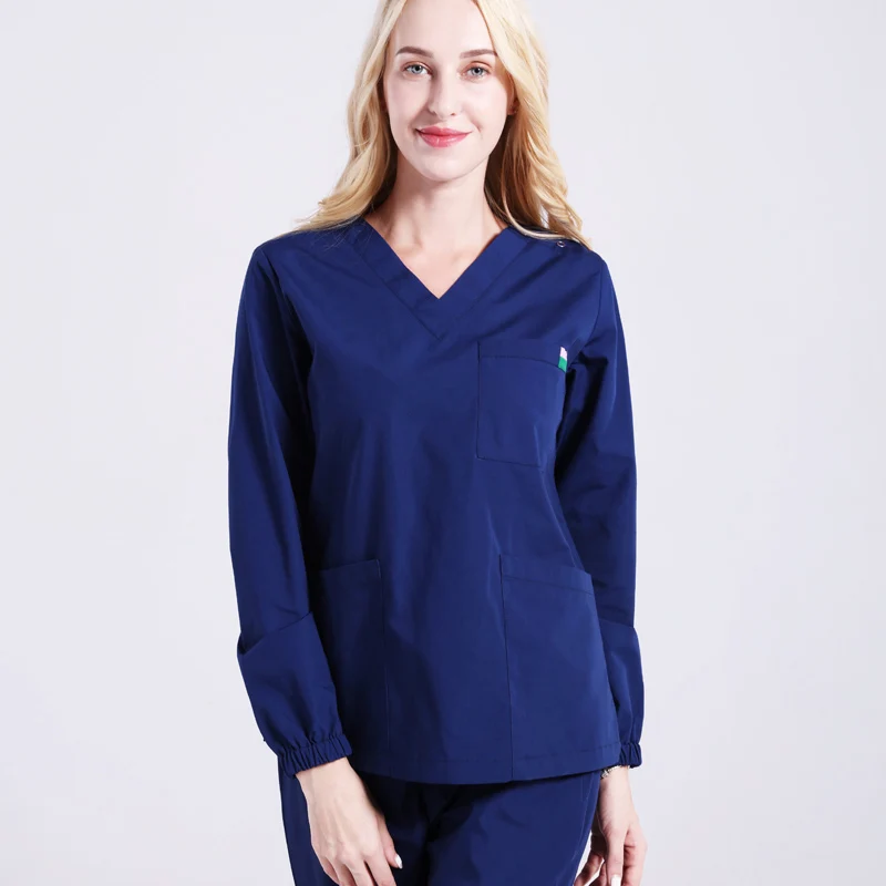 Cyalaa China Wholesale Hospital Uniform Suit Long Sleeve Unisex Medical Scrub Uniform Sets Clinic Sets Nursling Top +Pant