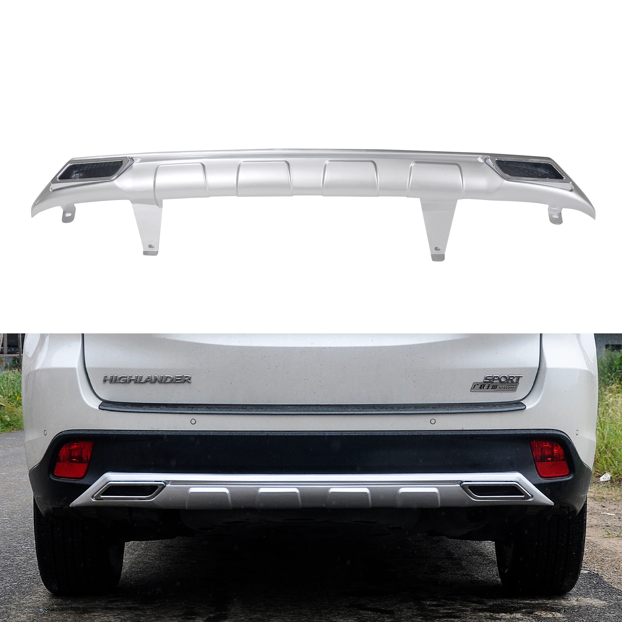 Factory Stainless steel front and rear Skid plate for Toyota Highlander kluger Bumper Plate 2018+