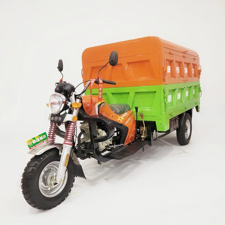 
Hot Selling Motorized Three Wheels Motorcycle Dump The Sanitation Tricycle 