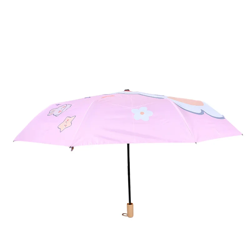 New Design Creative Three-folding Anti UV Protection Sun and Rain Windproof Automatic Gift Umbrella For Adults