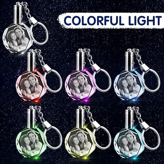 30mm  Personalized Custom key chain with name ya words keychain key ring with chain key chain led light doble