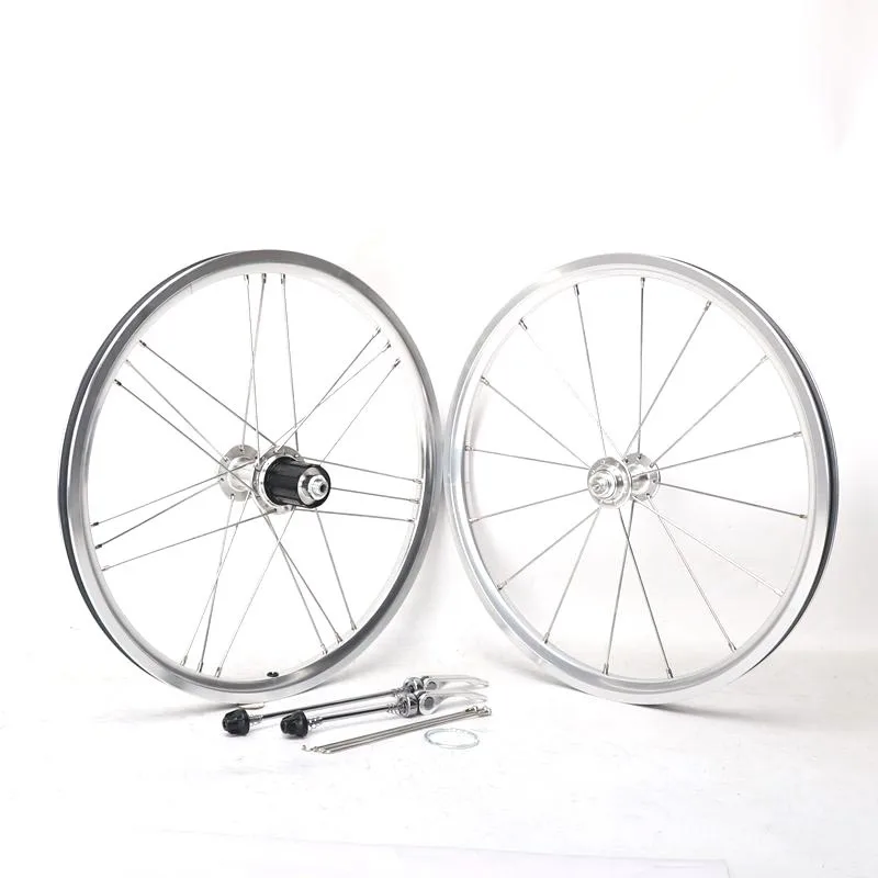 Aluminum alloy bicycle wheel 16 inches V brake 4 bearings 6, 11 speed 74, 112, 130, G3 hole hub bicycle wheel