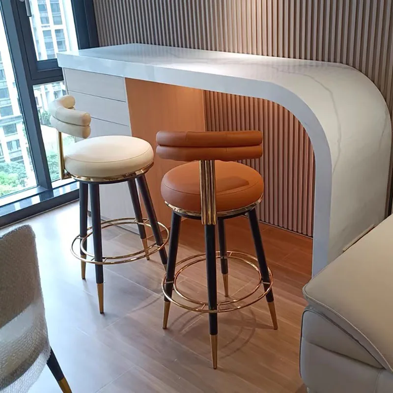 Custom White Luxury Modern Counter Height Barstool Wooden hotel Kitchen Island High Chair pub Bar Stools For Restaurants