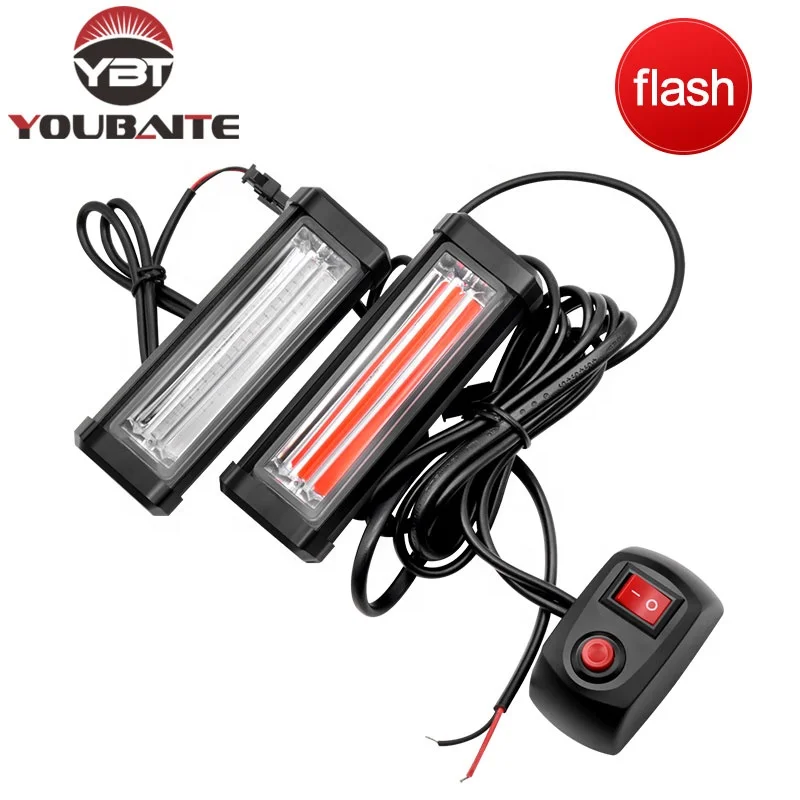 Light Red Yellow Blue Orange Car Truck LED COB Strobe Flash Flashing Warning Grille Light/DRL Driving Light Bar