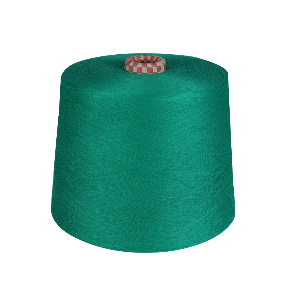 Wholesale Price 32S Spun Polyester Color Yarn 100% Polyester Dope Dyed Spun T Shirt Yarn