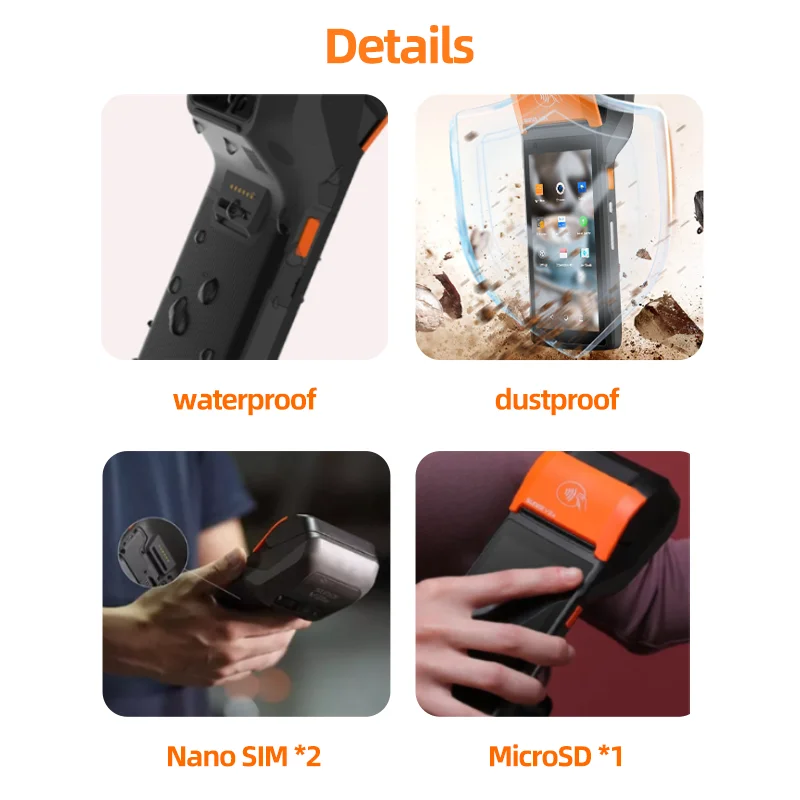 Professional Capacitive Screen Hand Held Pos Handy-Pos-Printer Wifi Portable Mini label Printer