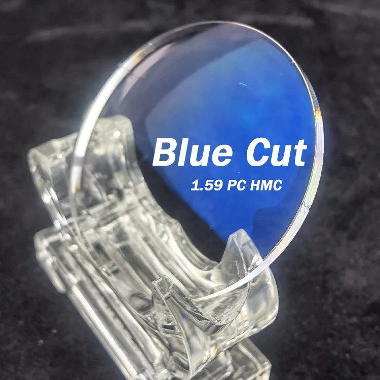 Синие светоблокирующие линзы Cr39 1 56/1 61/1 67 UV400 с синей огранкой HMC одновидные оптические