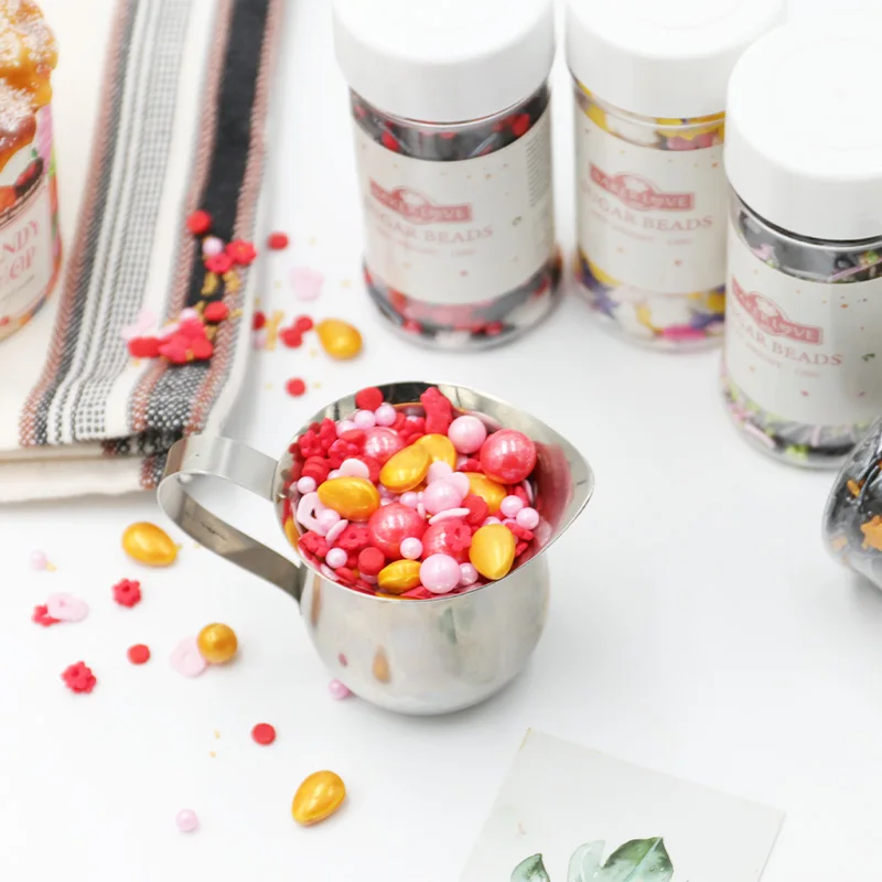 Edible Sprinkles Pearl Stars Sugar Comestibles Bulk Slices Rainbow Gold Blue Edible Sprinkles Candy For Cake Decoration