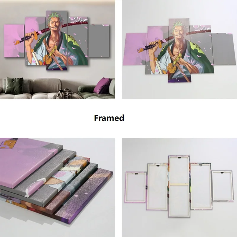 5 панелей большие размеры печать на холсте картина Будды постеры домашний декор настенное искусство