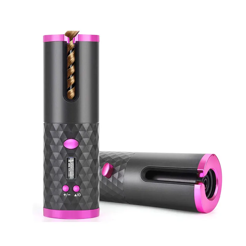 Ceramic Auto Hair Curl USB Rechargeable Portable Wireless Hair Spin Curler Automatic Cordless Curling Iron