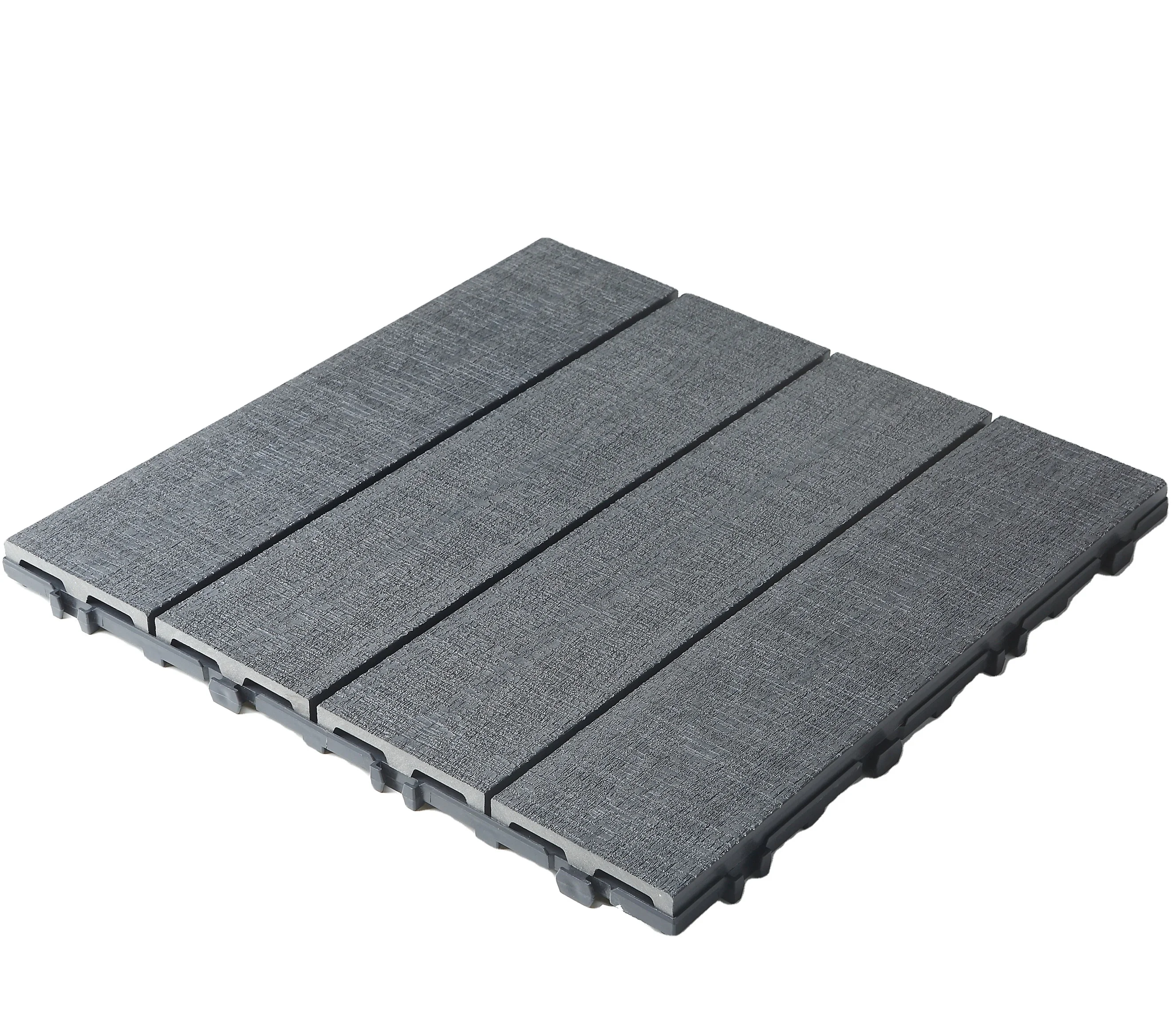 New WPC Interlocking Floor Tile DIY Decorative Wood Floor XF-C039 400*400*25 mm