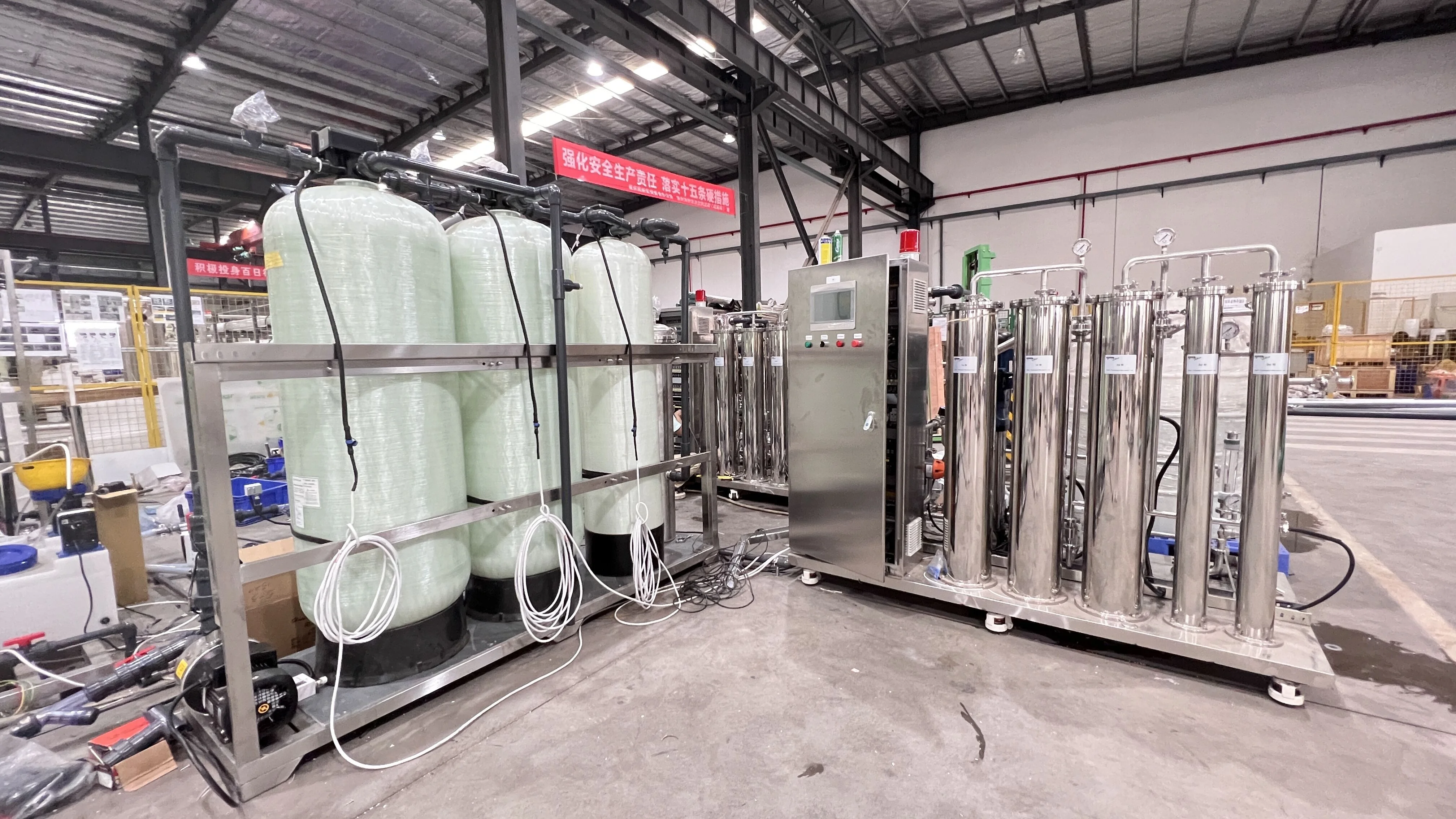 1000LPH Double RO Pure Water Purification System for Dialysis 10-20 Beds Units