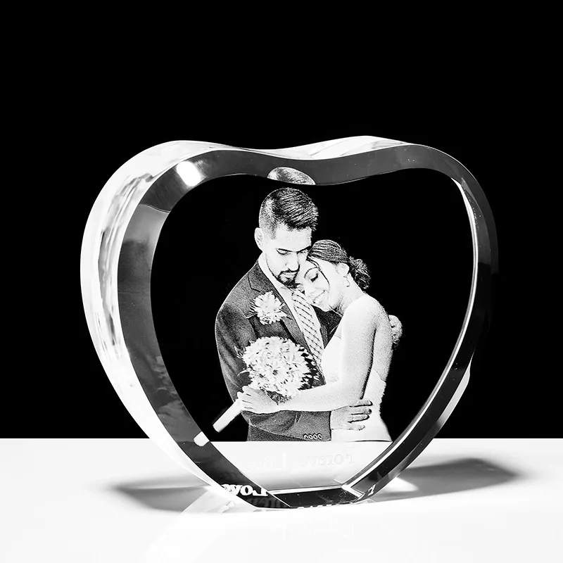 Customized 3d Photo Laser Engraving Crystal Paperweight Transparent Crystal Cube For Decoration Gift Photo Frame