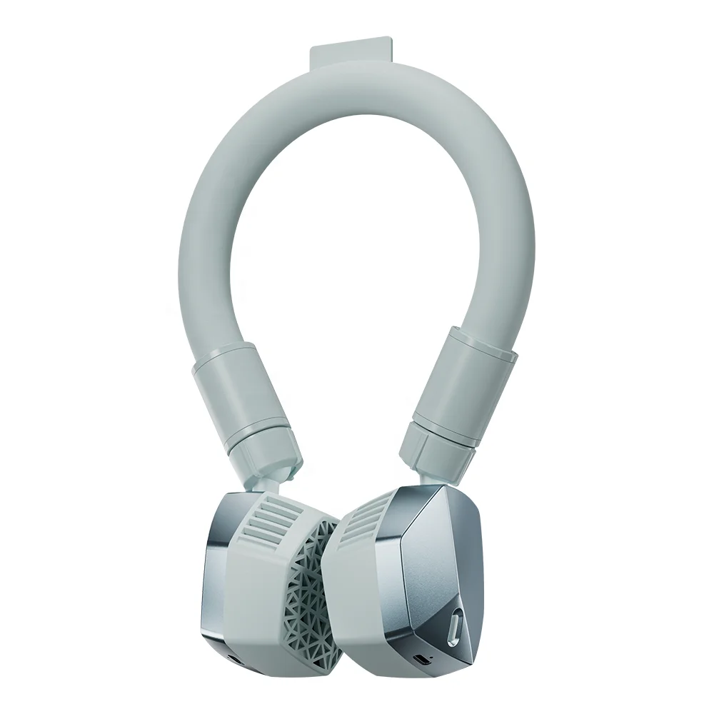 2024 Whole New Wearable Portable Modern Gentle Cooling Rotatable Separate PCM Cool Ring Neck Fan