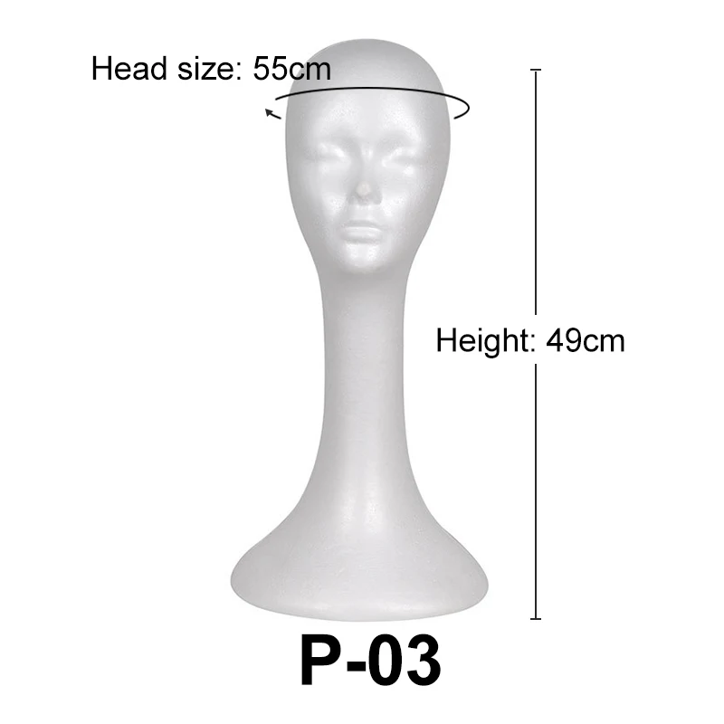 HUAYANG Wholesale High Quality styrofoam foam wig mannequin head