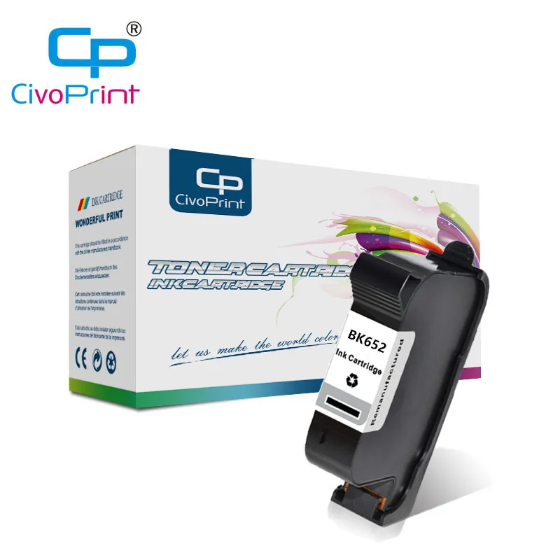 Civoprint Compatible Black Water Based Domino Ink Cartridge TIJ - BK652 ink 42ml