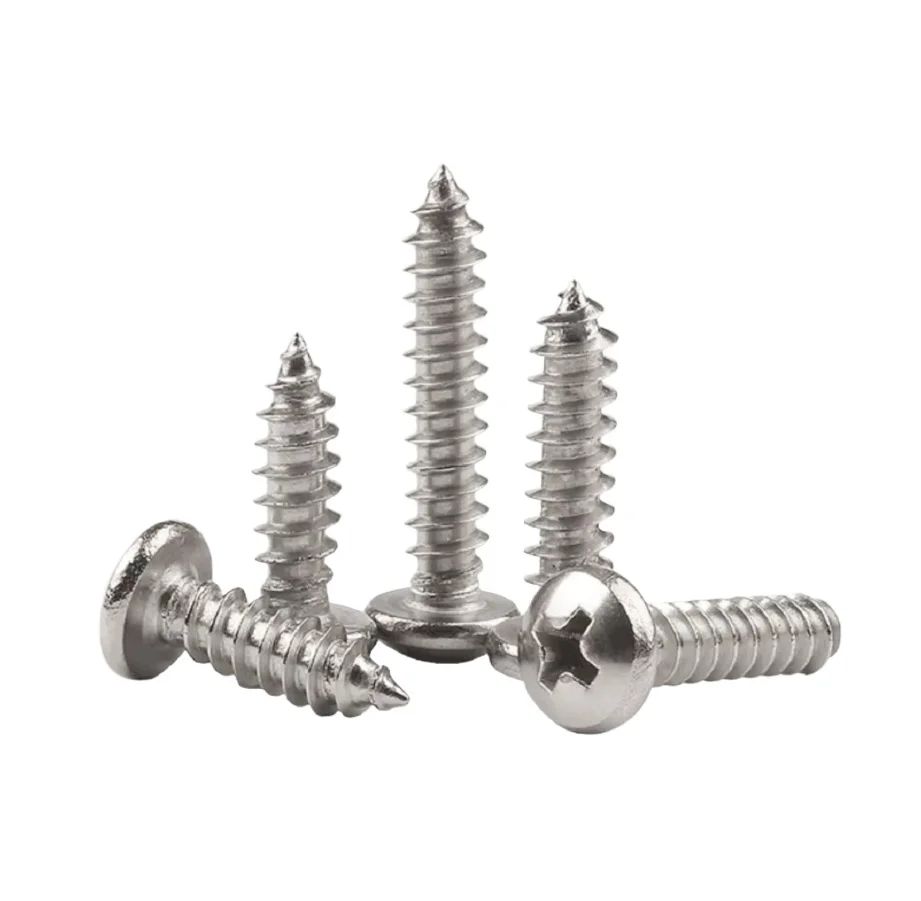 10/50pcs M1 M1.2 M1.4 M1.7 M2.2 M2.6 M3 M4 M5 M6 Mini 304 Stainless Steel Cross Phillips Pan Round Head Self Tapping Wood Screw