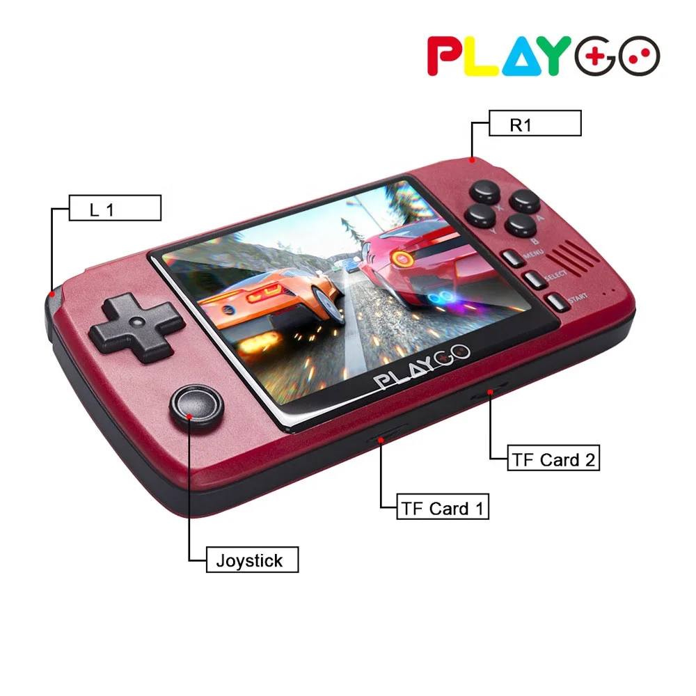 High Quality Hot Selling Red Pocket Player 3.5 Inch Ips Screen Preloaded 1000 Games Playgo Handheld Game Console