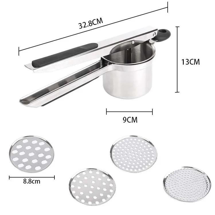 Heavy Duty Potato Ricer 15oz Capacity Stainless Steel Potato Masher Ricer for Mashed Potatoes