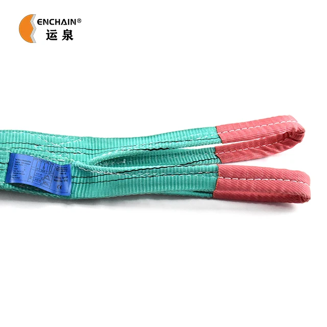 Enchain Hot Sale Heavy Duty Lift Sling Polyester Flat Webbing Slings For Cargo Lifting Loads