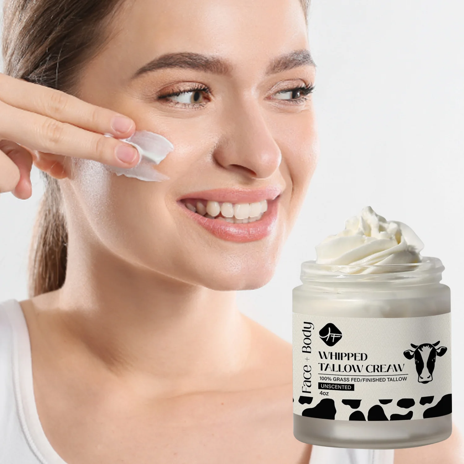Beef tallow whipped cream 100% Natural Lotion face body hand skin care Moisturizer for Sensitive Skin