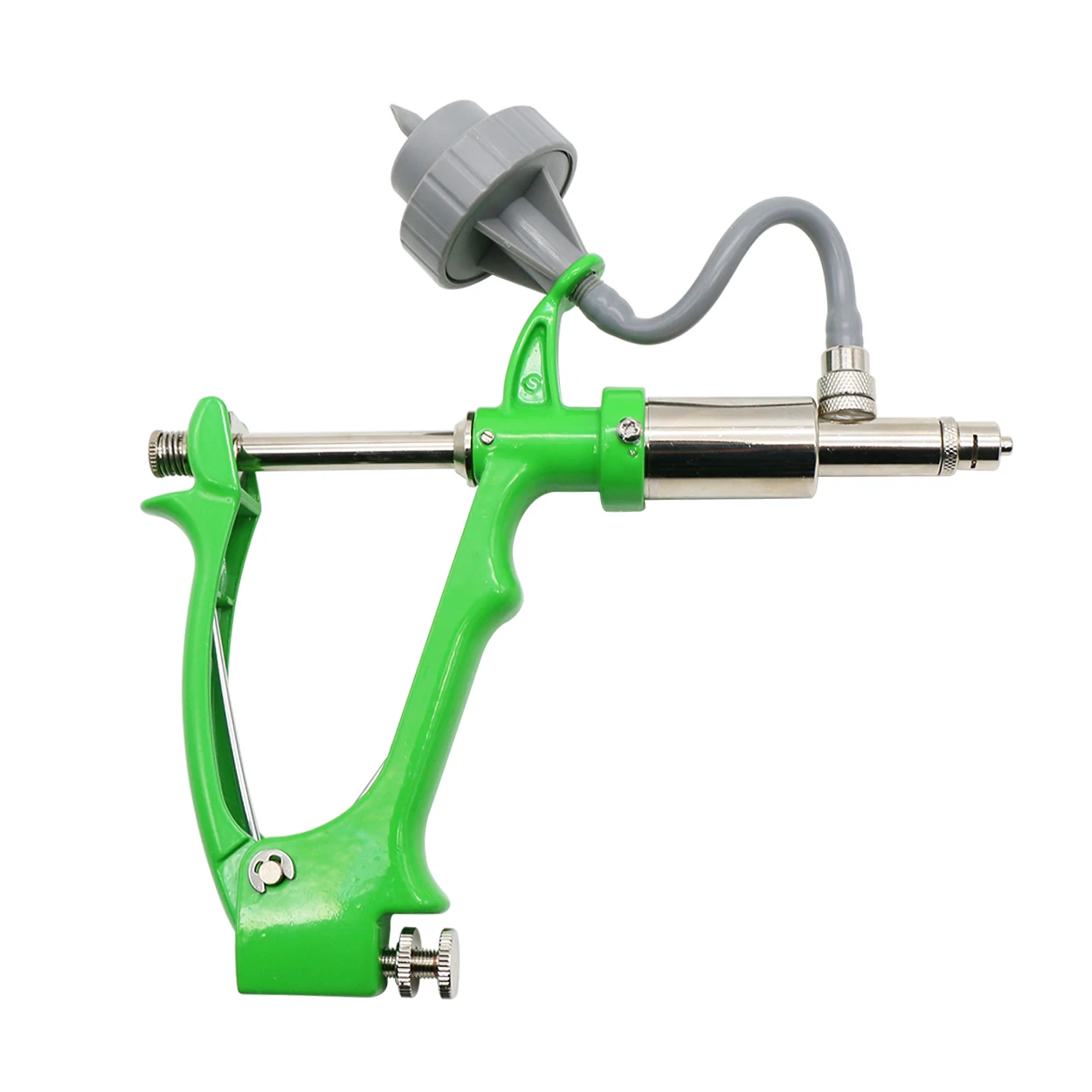 2/5ml Livestock Automatic Syringe Chicken Pig Bull Sheep Adjustable Continuous Vaccine Injector with 2 Vaccine Bottles