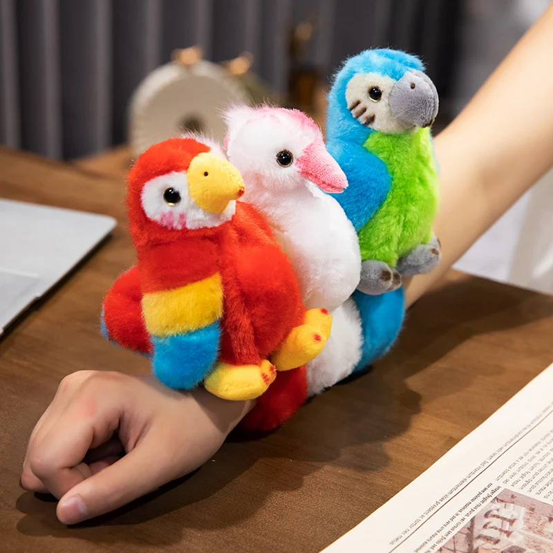 Creative simulation papa circle plush parrot stand anywhere cute lifelike bird stuffed parrot plush dolls