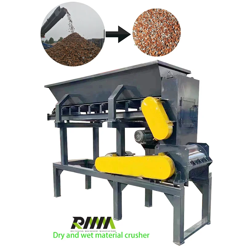 High-speed rotary block nutrient soil crusher Easy to operate small soil pulverizer soil crusher Dry / wet rice straw crusher