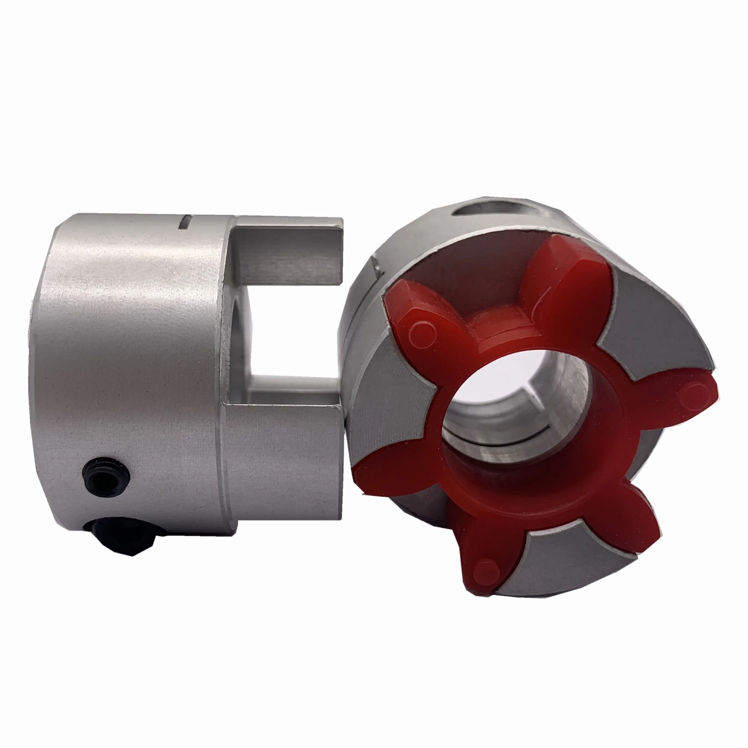 
Hot selling aluminum motor flexible spider jaw shaft plum coupling with pu rubber 