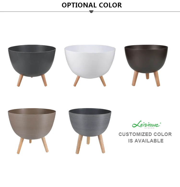 High Quality Modern Living Room Brushed Round Plastic Plant Flower Pots & Planters Vertical Stand Home Decor Larger Masetas