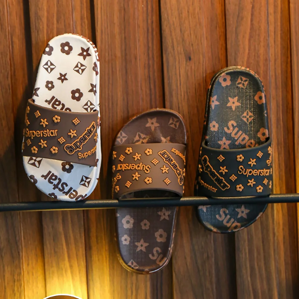 
New Fashion Summer Kids Flat Slide Sandal PVC Boy Girls Children Slippers 