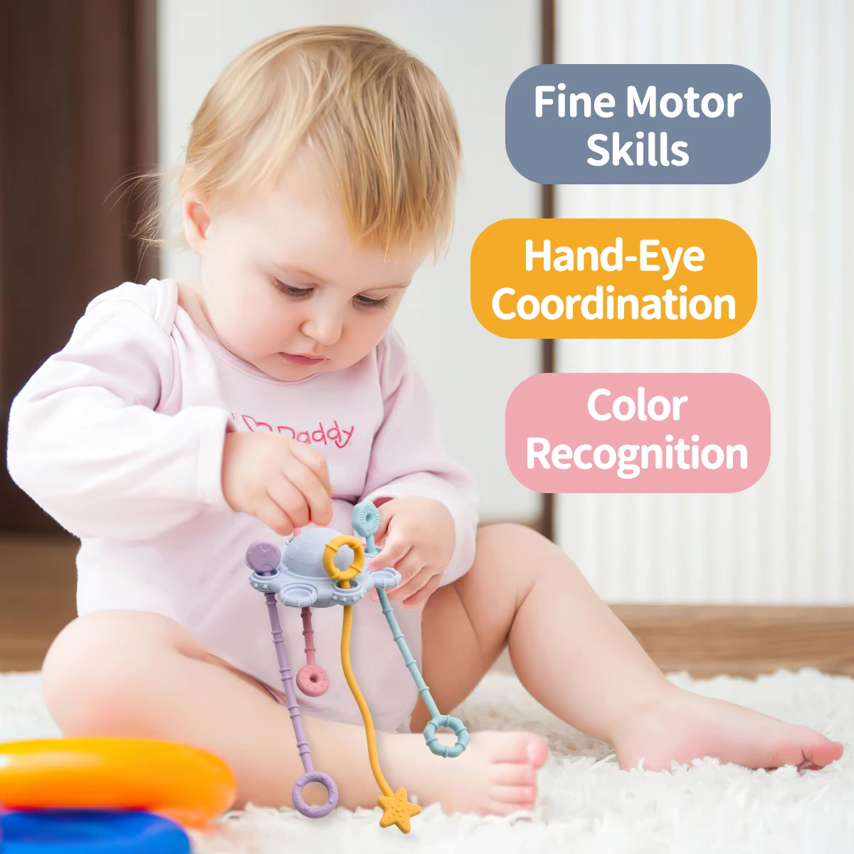 Hand rattle Rattle Teether musical toys Chewable Toys Silicone Teething Toys baby rattles