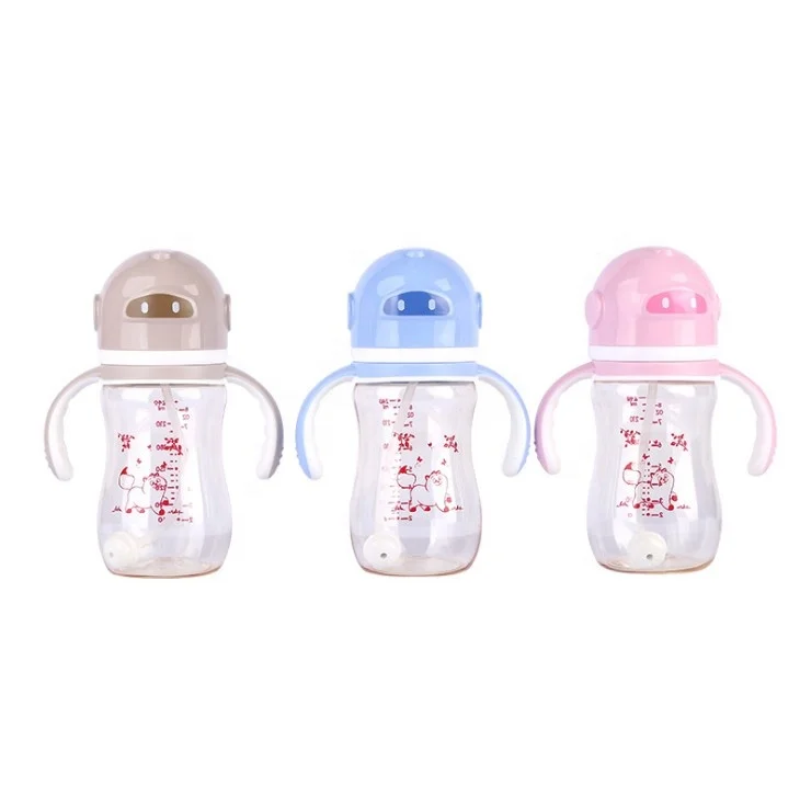 Baby Feeding Bottle Newborn Width Mouth Silicone Straw Drinking Milk Bottle