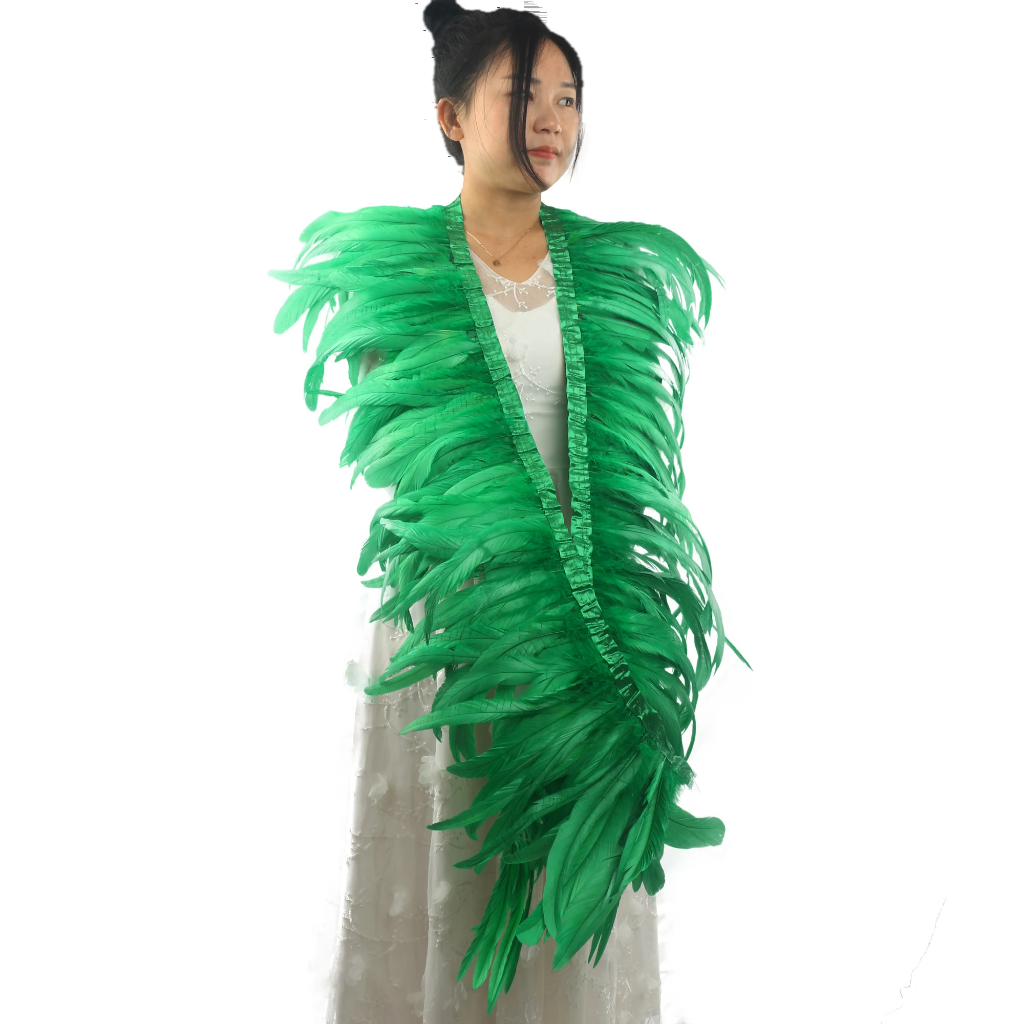 Wholesale Cheap 10-12inch Carnival Costumes Decoration Red Rooster Tail Feather Trimming