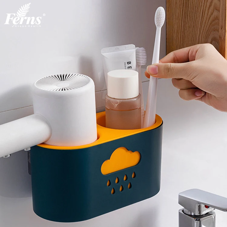 New arrival Multifunctional Hair Dryer Holder Shelf No Drilling Bathroom Storage Organizers Creative Blower Rack