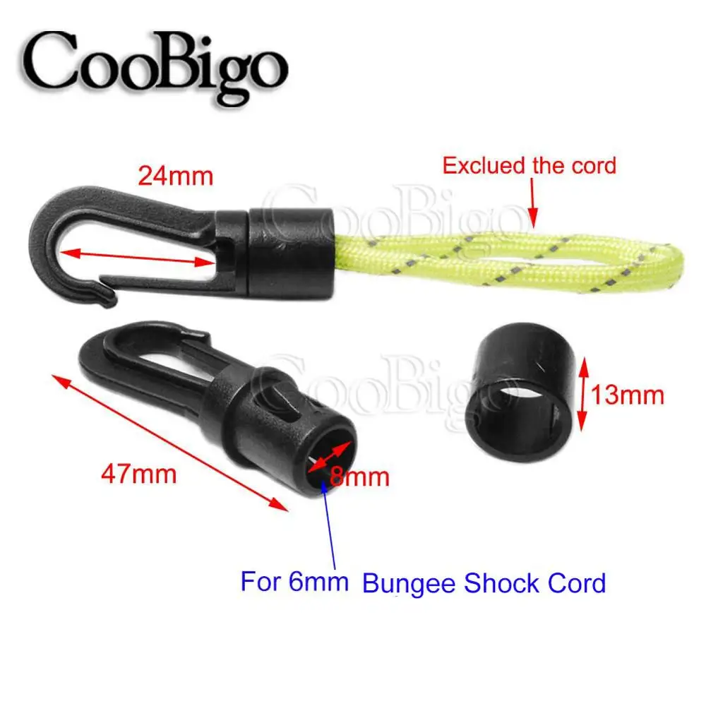 Plastic Snap Hooks for Bungee Cord Rope Tie Awning Truck Cover Bike Kayak Boat Outdoor Camping Paracord Lanyards #FLC137-A/B
