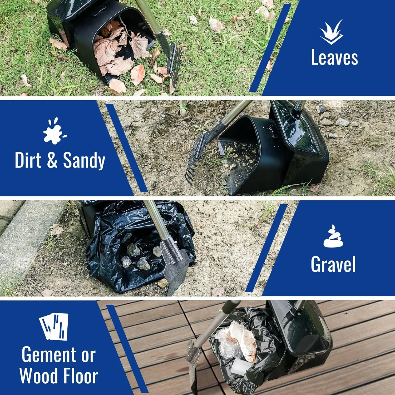 Portable Pet Poop Scooper Swivel Bin Rake Shovel Long Handle Dog Poop Picker Pooper Scooper