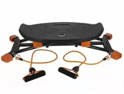 Indoor ultra quiet leg trainer ski machine with stretch rope