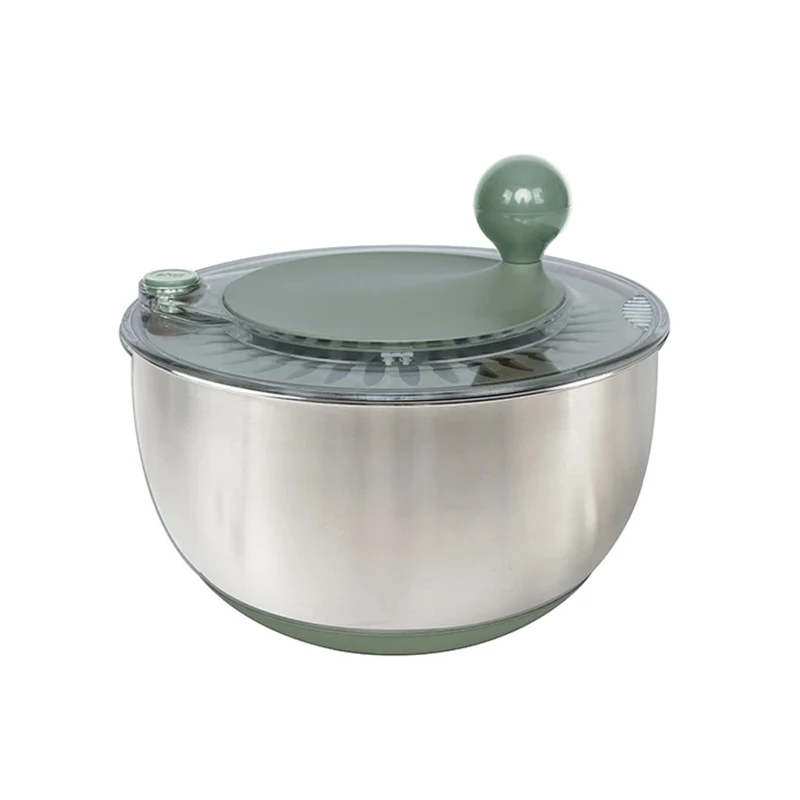 Hot Sale Kitchen Multifunctional Dry Salad Mixer Slicer Lettuce Vegetable Salad Spinner Stainless Steel